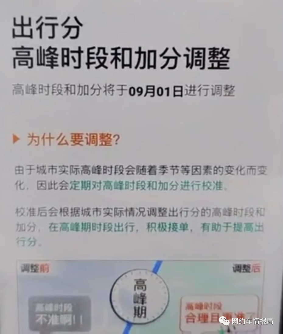 滴滴新一轮政策调整！调整口碑值出行分的高峰时段和高峰加分